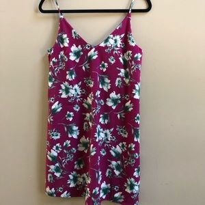 Size XS fuschia/green/cream floral dress